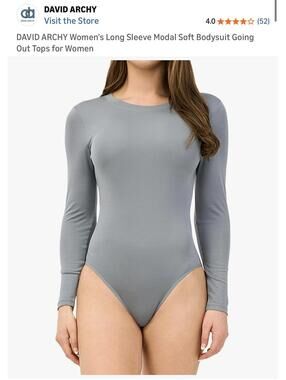 DAVID ARCHY Women's Long Sleeve Modal Soft Bodysuit [COPY] [COPY]